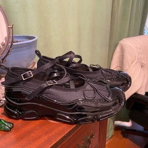 Simone Rocha Black Trek Lug Sole Ballet Flats